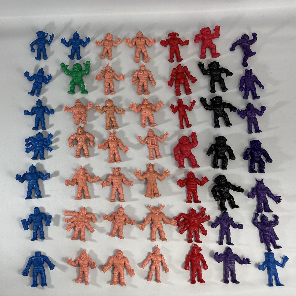 Vintage 1980s Mattel M.U.S.C.L.E. Men Figures Lot of 42 Kinnikuman Mixed Colors